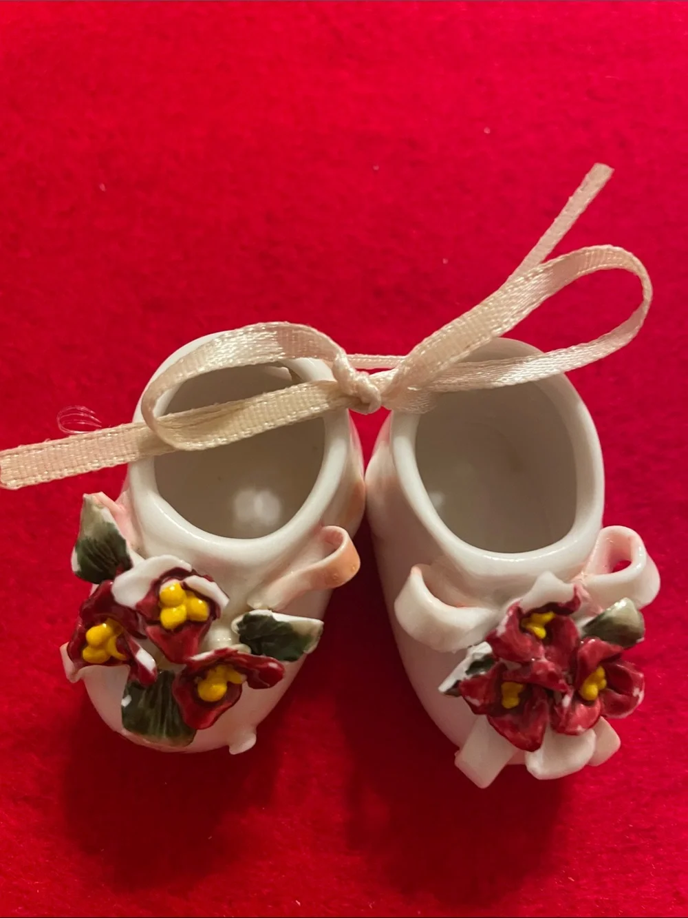 Vintage Tiny Porcelain Baby Shoes